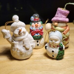Vintage Snowman Holiday Miscellaneous Ornaments Set